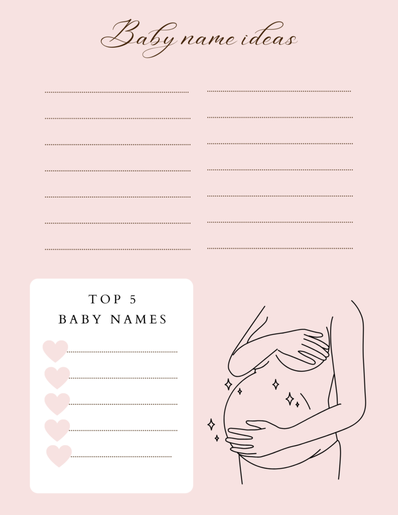 Example of the pregnancy journal for moms-to-be in Pittsburgh, PA