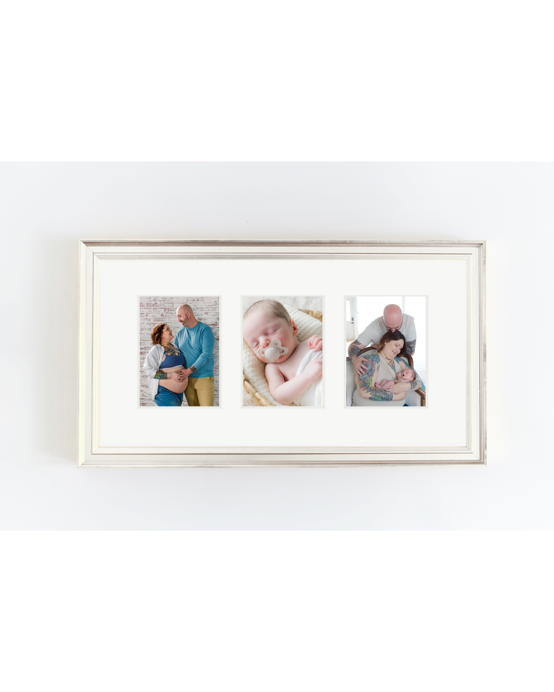 Pictures of professional printed pictures in Pittsburgh taken by a Hampton newborn photographer.  Example of a collage print of maternity and newborn images