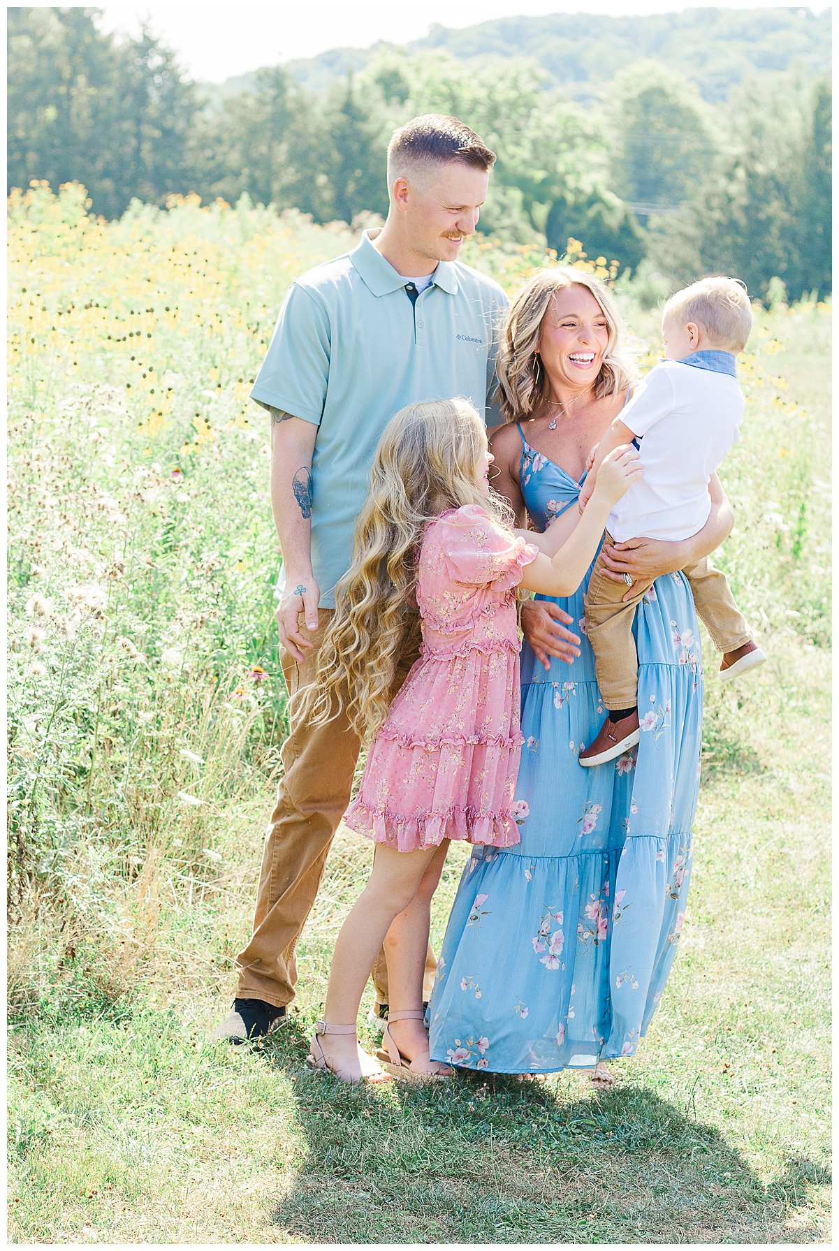 Tickle fight gets the best giggles during a family session in Pittsburgh