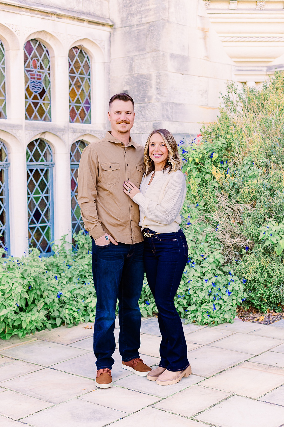 A sweet couple during an outdoor photoshoot in Pittsburgh during the fall.